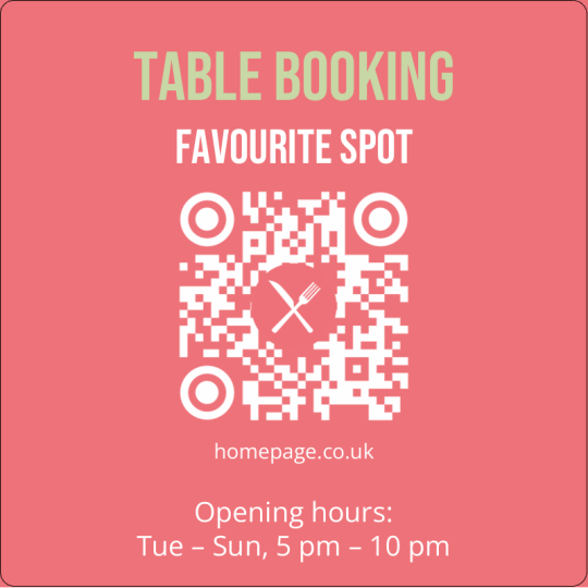 Table Booking QR Code