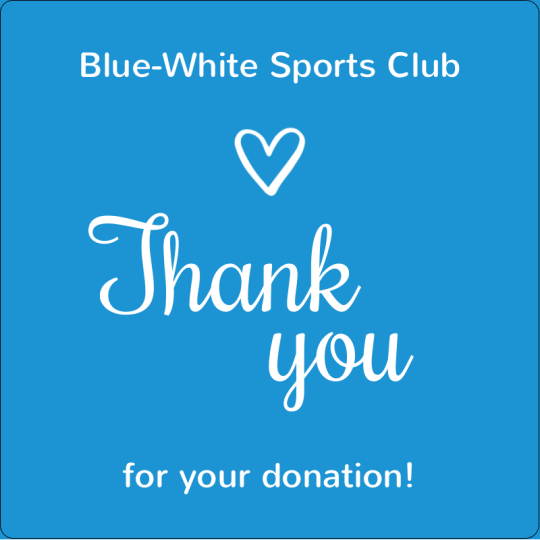 Square sticker: Thank you very much for your donation.