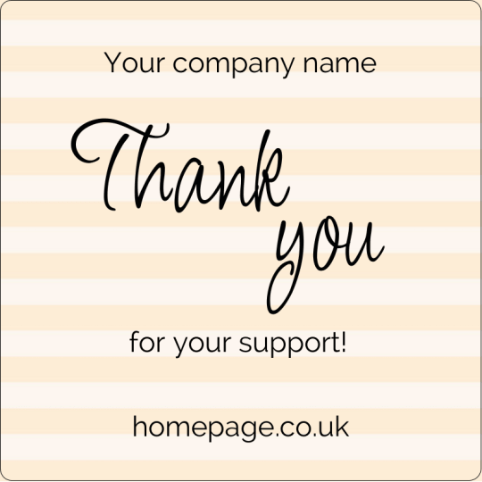 Square sticker: Thank you very much for your support.