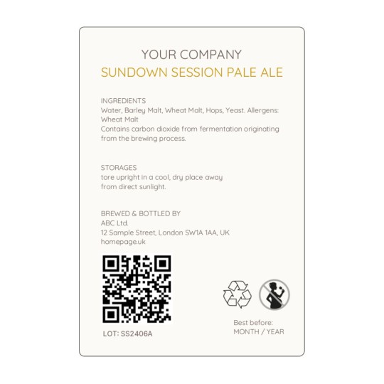 Ale Label Important Information 74 x 105 mm