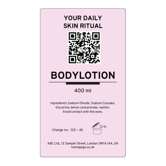 Lotion Important Information Label 99.1 x 67.7 mm