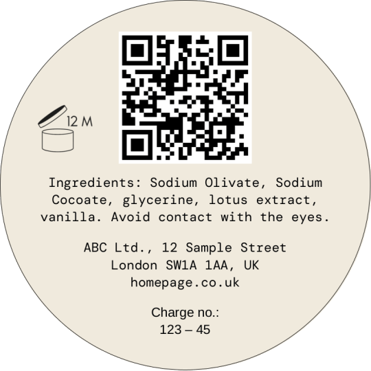 Soap Important Information Label 60 mm 