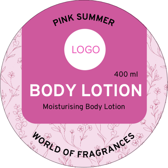 Pink Lotion Label 80 mm