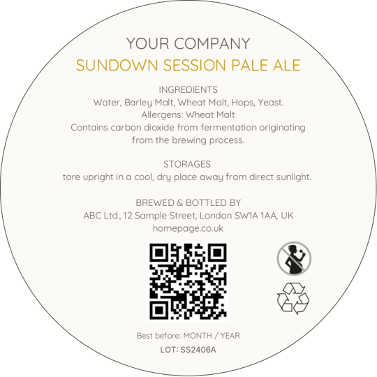 Ale Label Important Information 