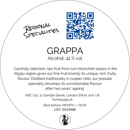 Alcohol Label Important Information