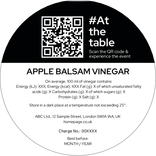 Vinegar Important Information Label 100 mm