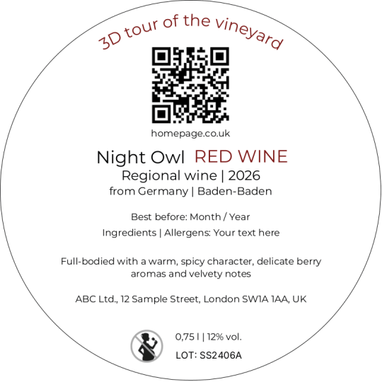 Wine Label Important Information 