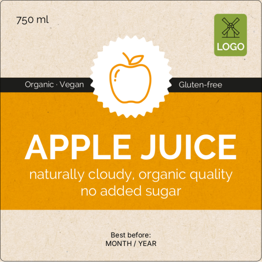 Apple Juice Label 80 x 80 mm