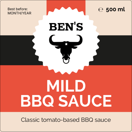 BBQ Sauce Label 80 x 80 mm