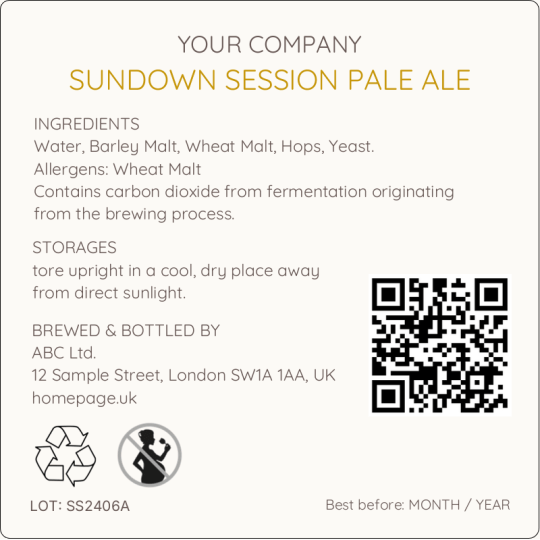 Ale Label Important Information 80 x 80 mm 