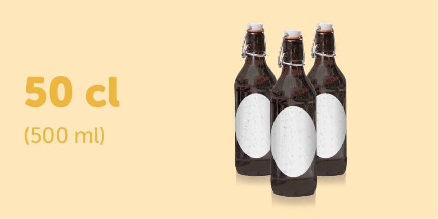 Beer 50cl standard oval label size