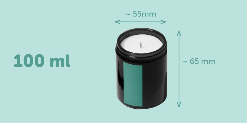 100ml 10cl Candle Jar Glass label size sticker size