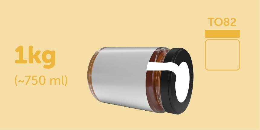 Lid seal honey jar label size 1kg