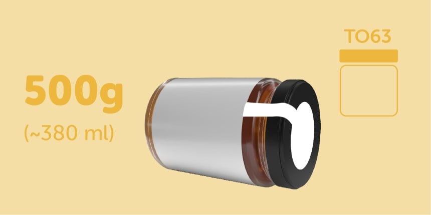 500g Honey lid seal label size