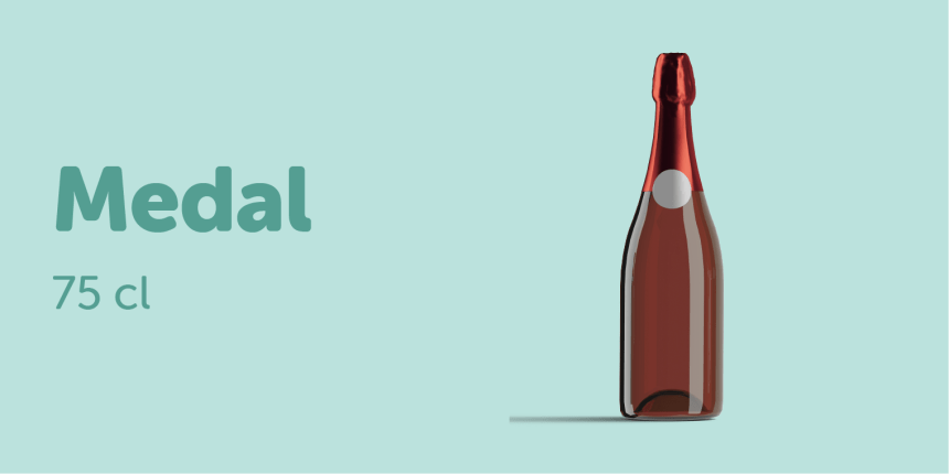 Medal wine bottle label size