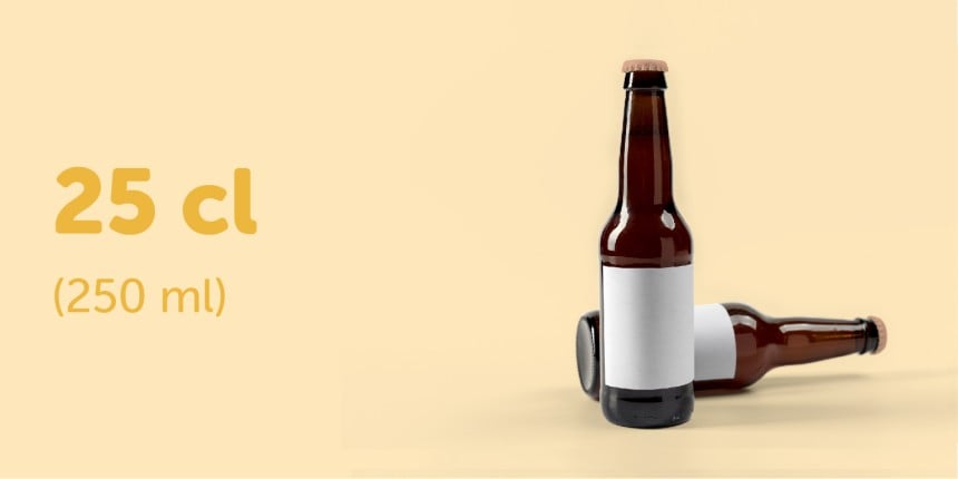 Beer Bottle Label and sticker size guide 25cl rectangle