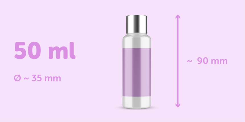 Avery recommended size for cosmetic bottle labels 50ml