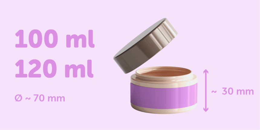 Recommended size for cosmetic jar labels 100ml