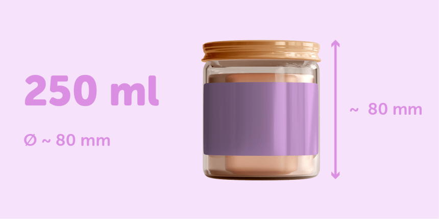 Avery recommended size for cosmetic jar labels 250ml