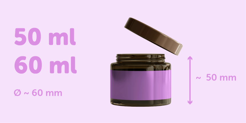 Recommended size for cosmetic jar labels 50ml