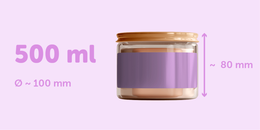 Recommended size for cosmetic jar labels 500ml