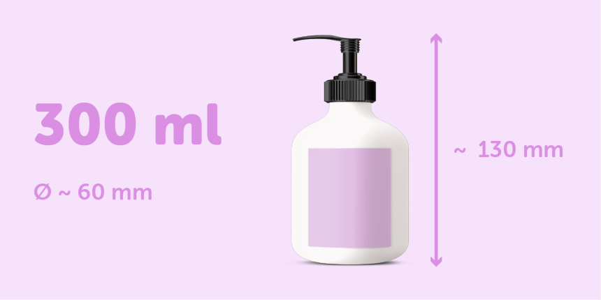 Avery recommended size for cosmetic bottle labels 300ml
