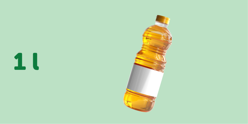 Oil and Vinegar bottle label and sticker size guide 1l rectangle