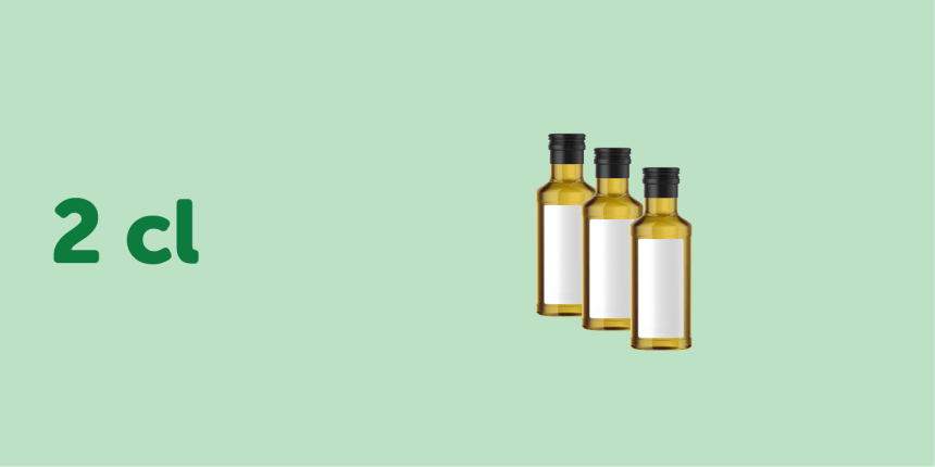 Oil and Vinegar bottle label and sticker size guide 2cl rectangle