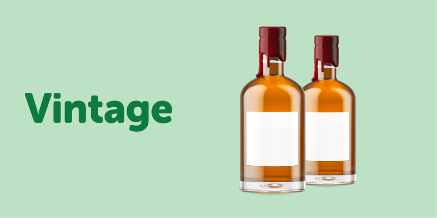 Vintage Oil and Vinegar bottle label and sticker size guide square