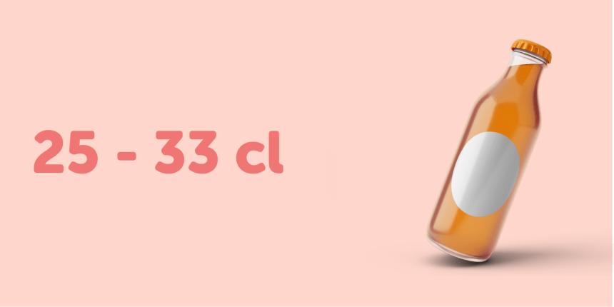 Bottle Label and sticker size guide 25-33cl wraparound