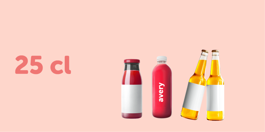 Bottle Label and sticker size guide 25cl wraparound