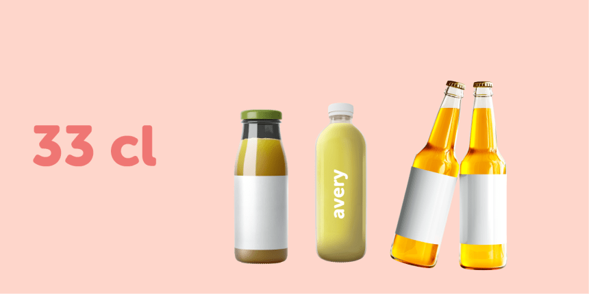 Bottle Label and sticker size guide 33cl wraparound
