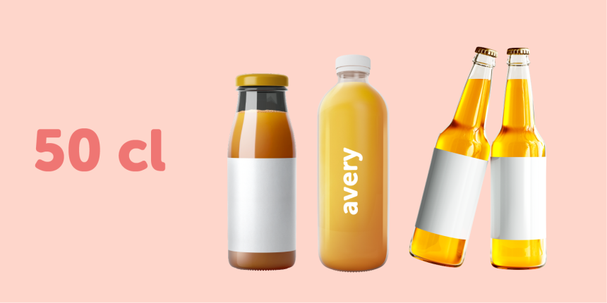 Bottle Label and sticker size guide 50cl wraparound