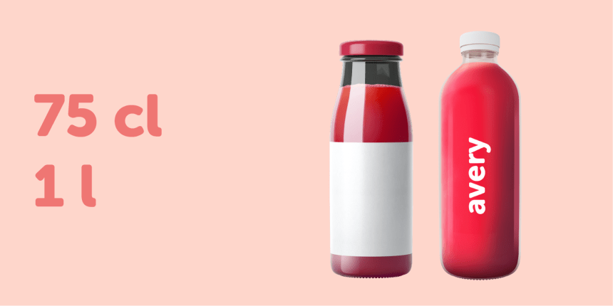 Bottle Label and sticker size guide 75cl or 1l wraparound