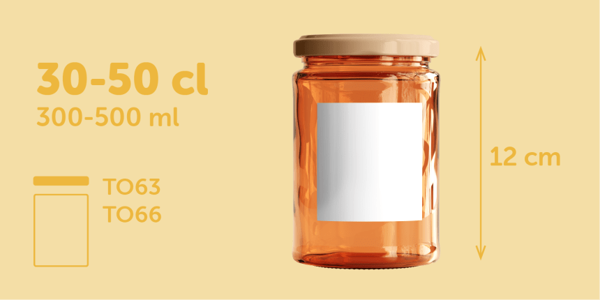 500ml 300ml Glass jar label size sticker size 60mm