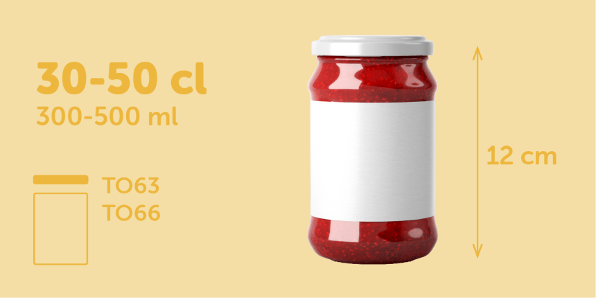 300ml 500ml Jar Glass label size sticker size wraparound