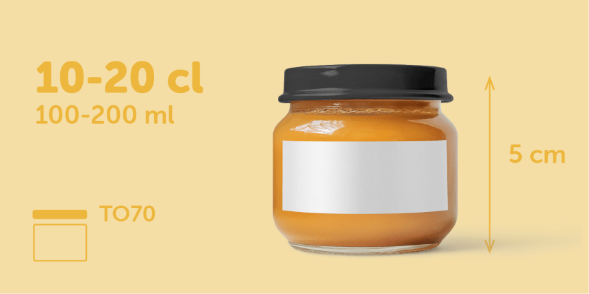 100ml Jar Glass label size sticker size rectangle