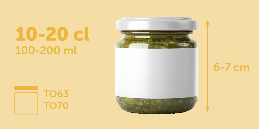 100ml Jar Glass label size sticker size wraparound rectangle label