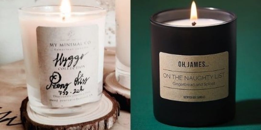 Recycled kraft paper candle labels