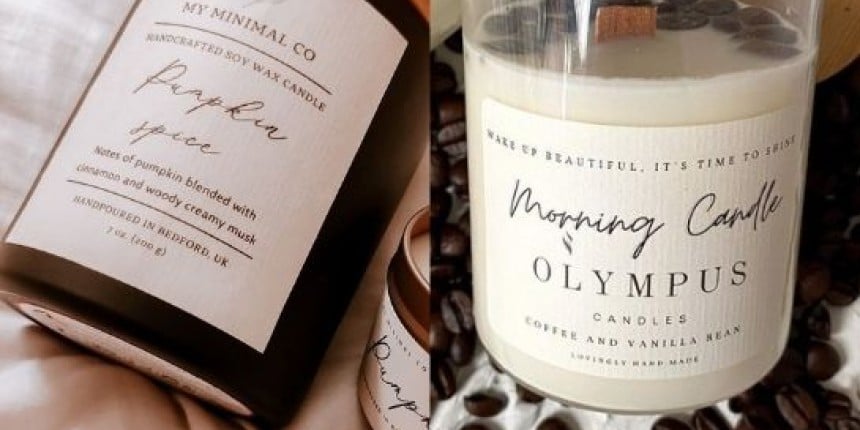 Textured Cream Paper Candle Labels