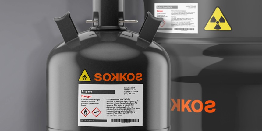Industrial chemical blank labels