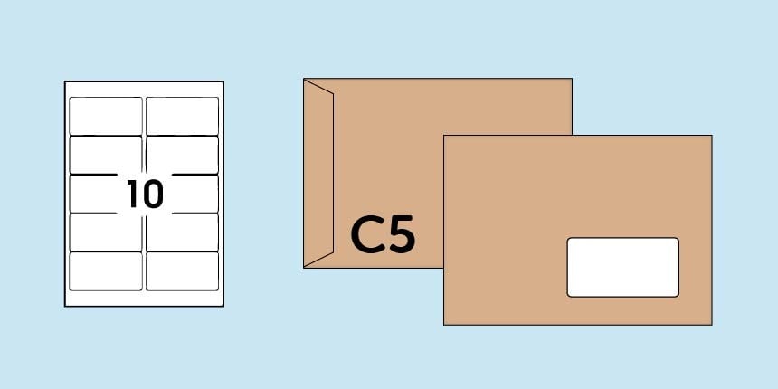 Shipping label C5 envelope 10 Spacing Art