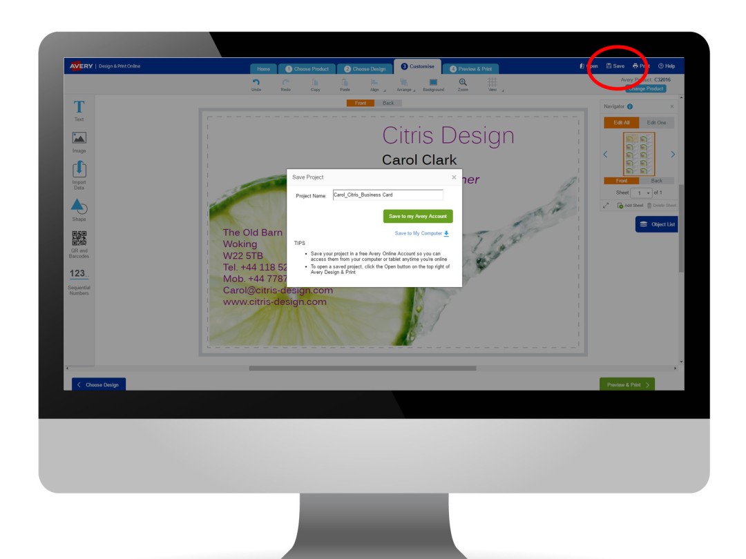 Saving and Opening Avery Design & Print Projects | Avery