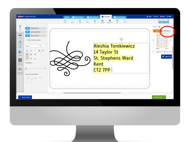 Avery Design & Print Mail Merge Feature