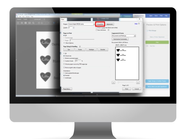 Printer Dialogue Pop Up