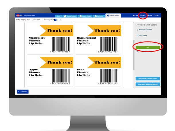 Avery Design & Print Save & Print your labels