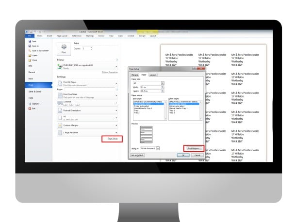 MS Word Advanced Printer Settings