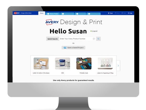 Avery Design & Print Home page