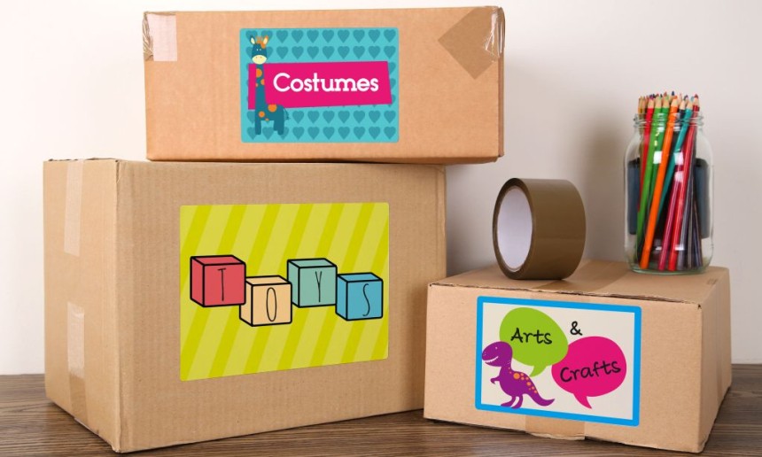 Avery shipping labels on boxes
