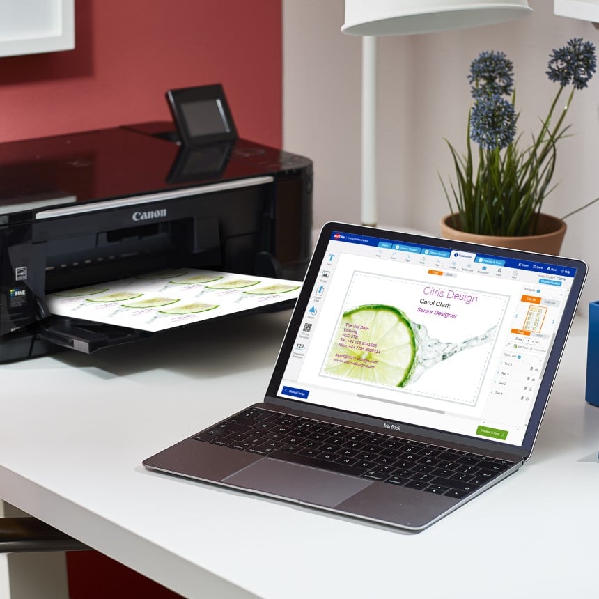 Avery Design & Print Software - Customise Screen